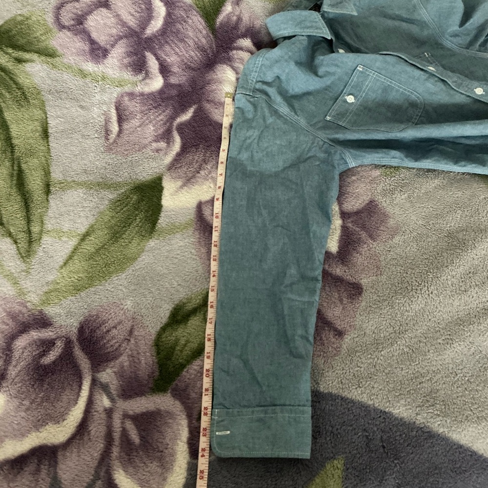 Beams Plus Work Chambray Overshirt Light Blue - Picture 14 of 16